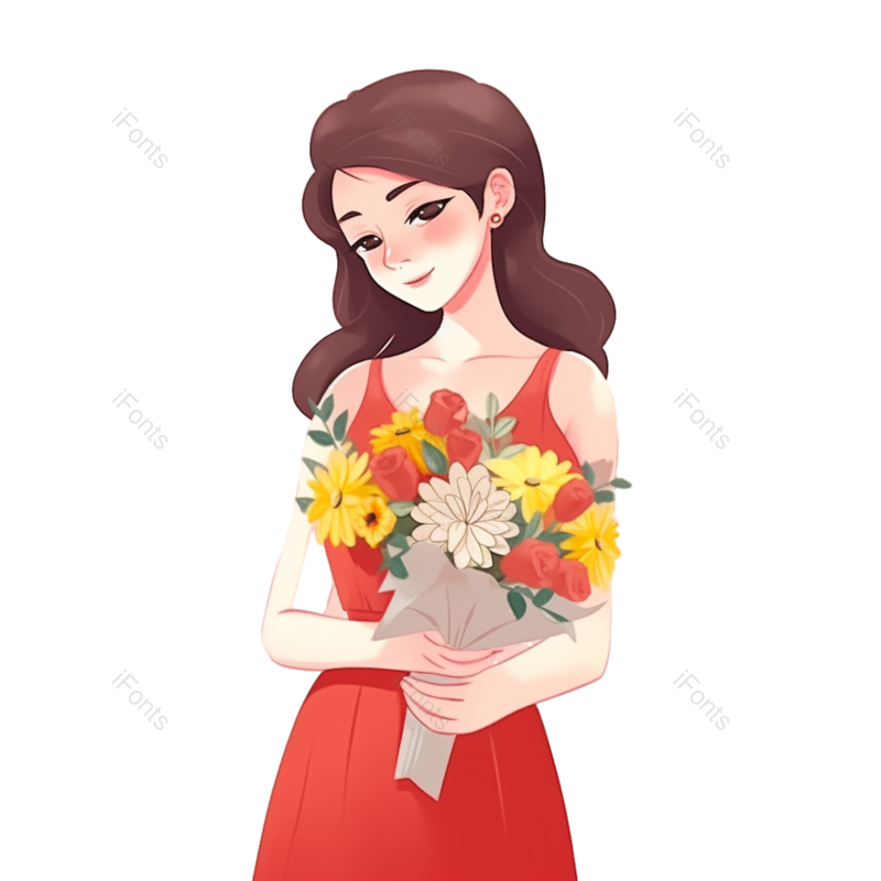 美女图片,卡通美女元素,520PNG,夏天免抠素材